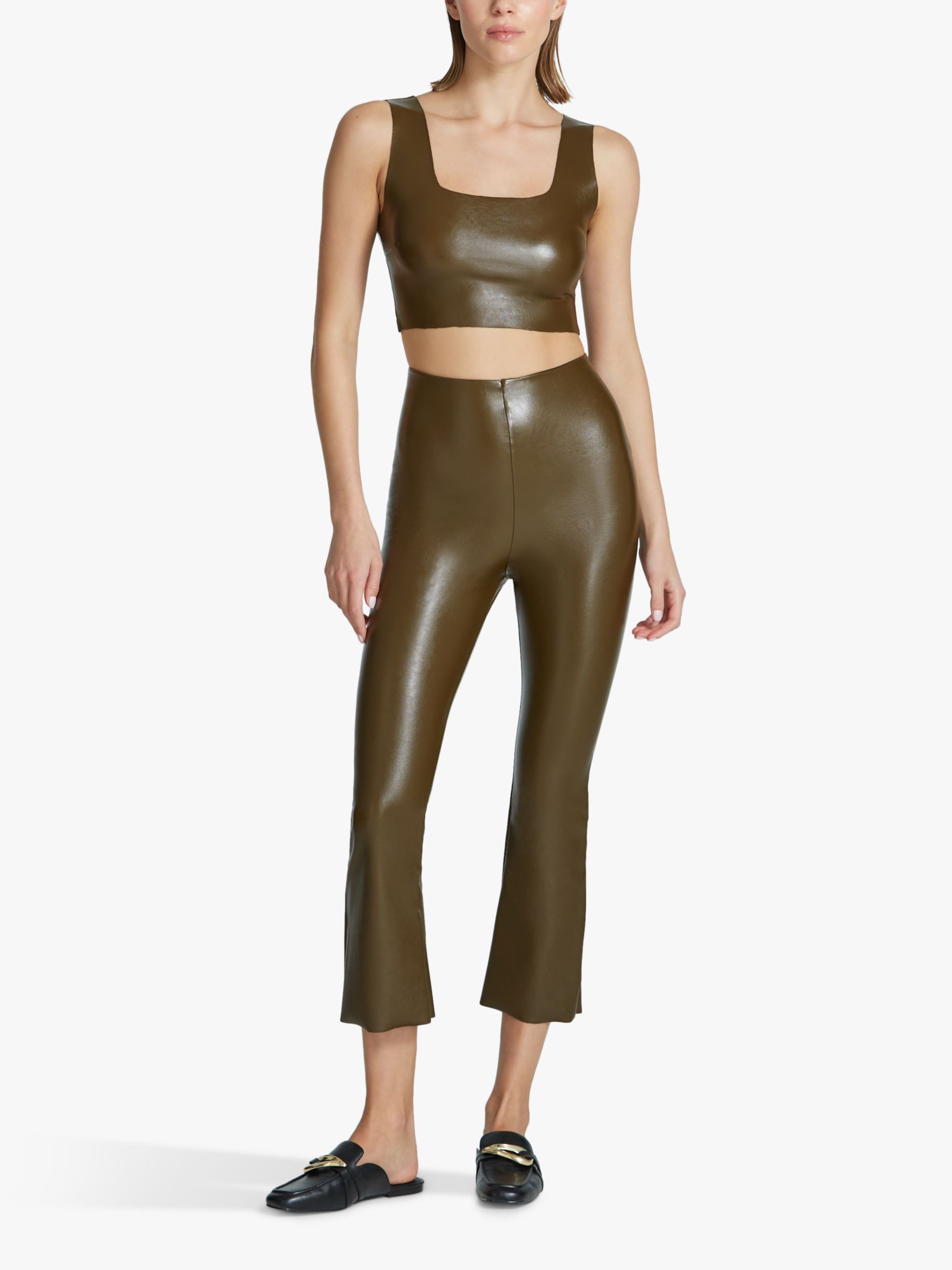 Commando Faux Leather Cropped Flare Leggings, Cadet at John Lewis & Partners