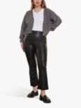 Commando Faux Leather Cropped Flare Leggings, Black