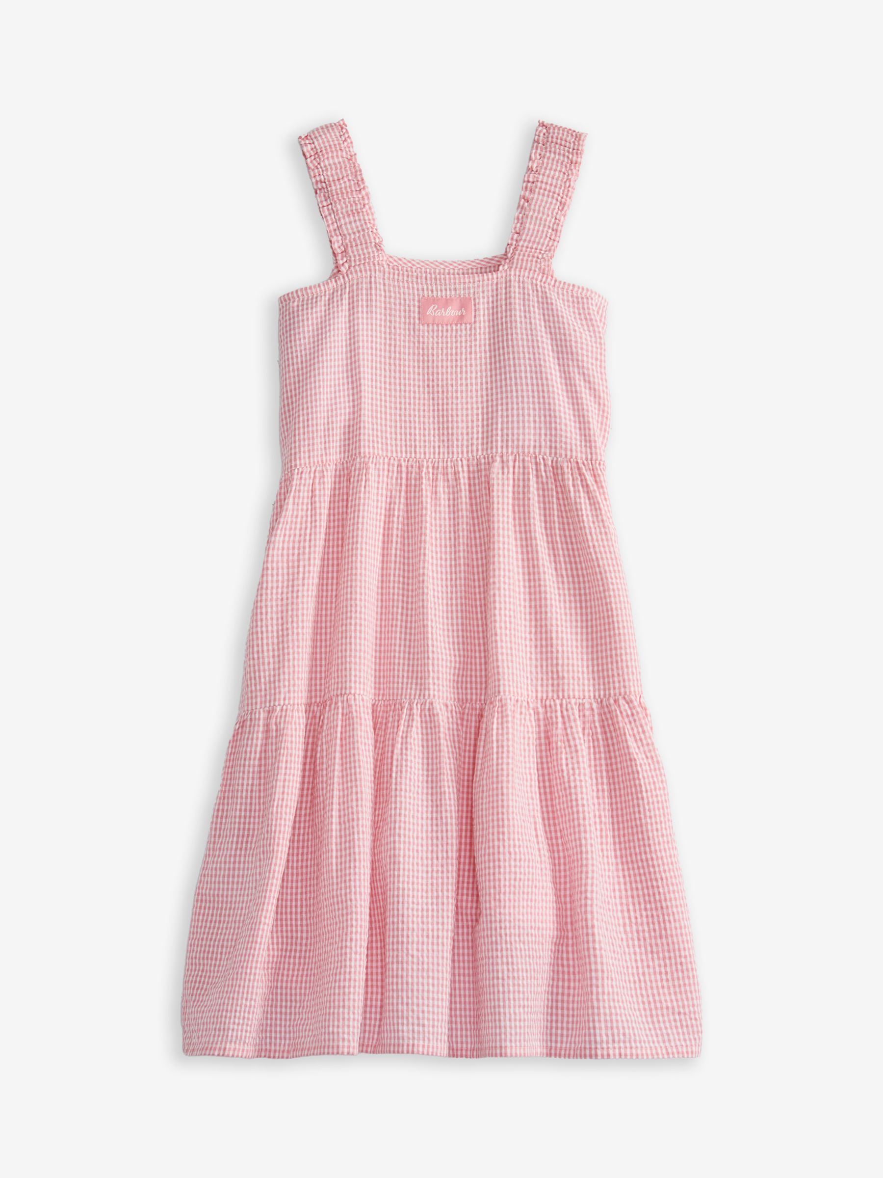 Buy Barbour Kids' Mia Gingham Dress, Pink Online at johnlewis.com