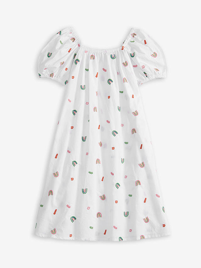 Barbour Kids' Floral Print Cotton Dress, White