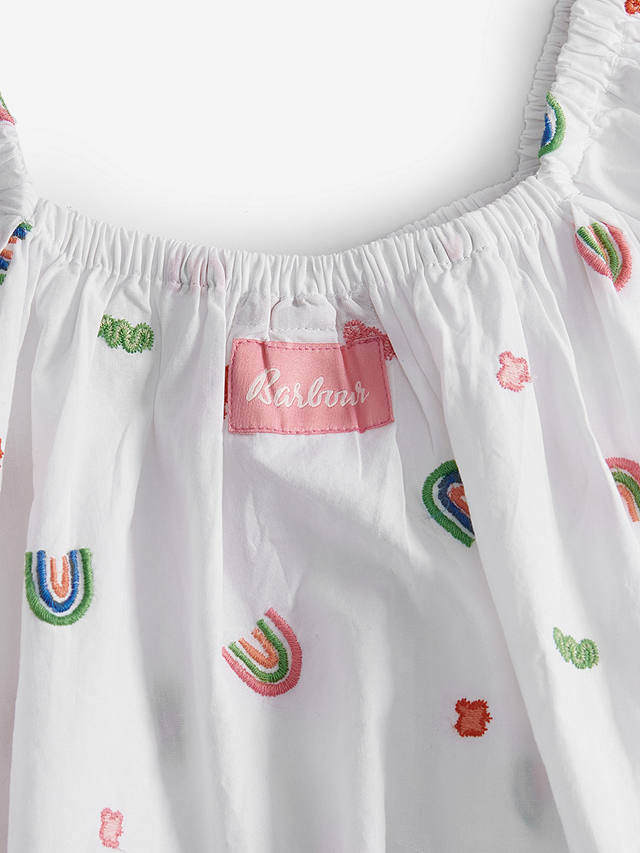 Barbour Kids' Floral Print Cotton Dress, White