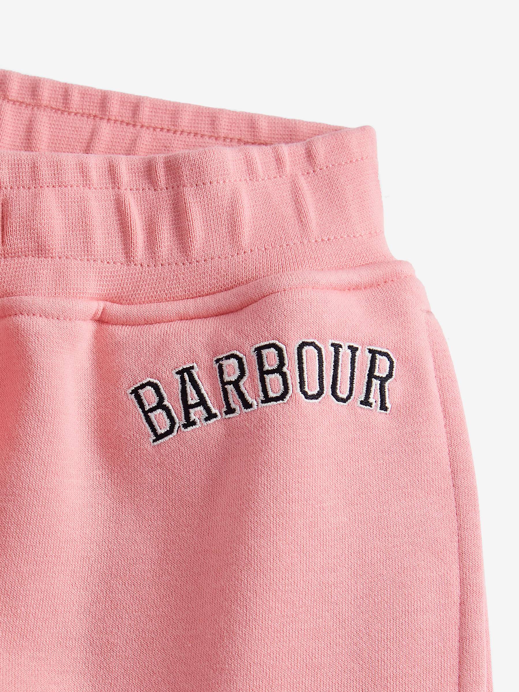 Buy Barbour Kids' Harper Logo Hooded Tracksuit Set, Pink Online at johnlewis.com