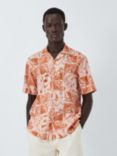 John Lewis Revere Collar Tile Print Shirt, Terracotta