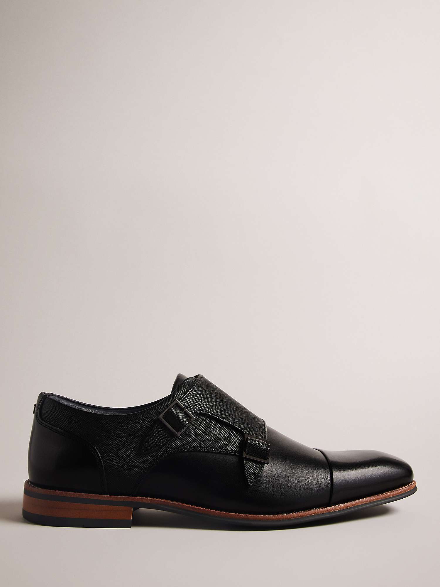 Buy Ted Baker Alicott Double Monk Leather Shoes, Black Online at johnlewis.com