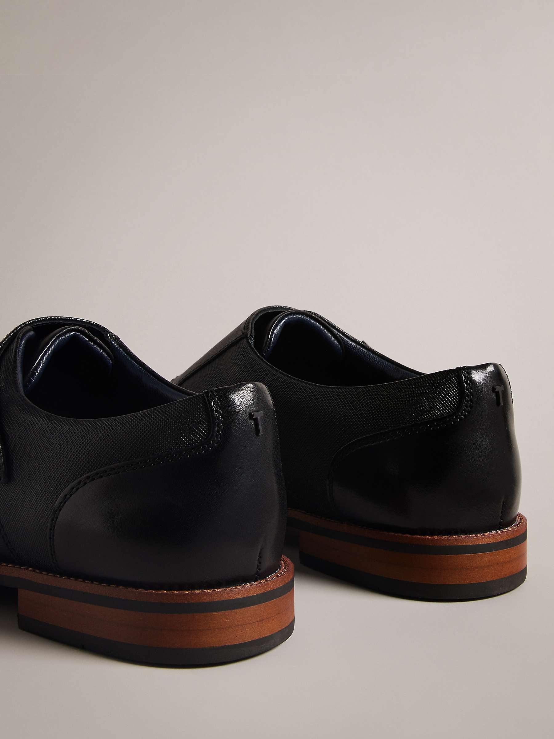 Buy Ted Baker Alicott Double Monk Leather Shoes, Black Online at johnlewis.com