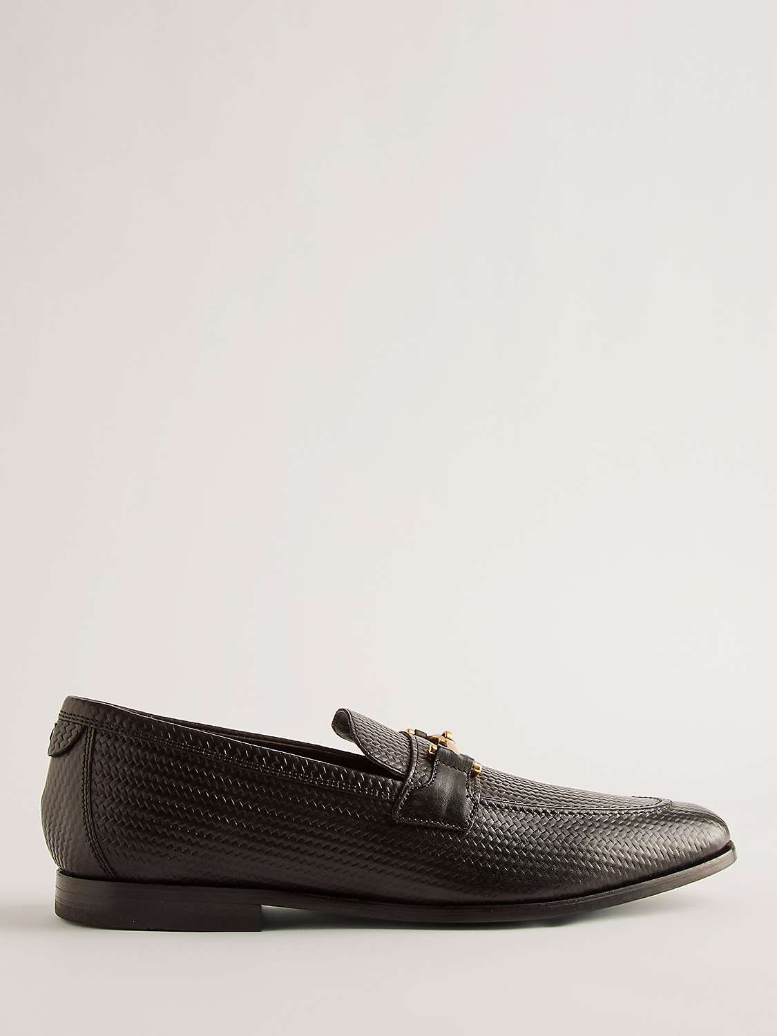 Buy Ted Baker Romules Snaffle Embossed Leather Loafers, Black Online at johnlewis.com