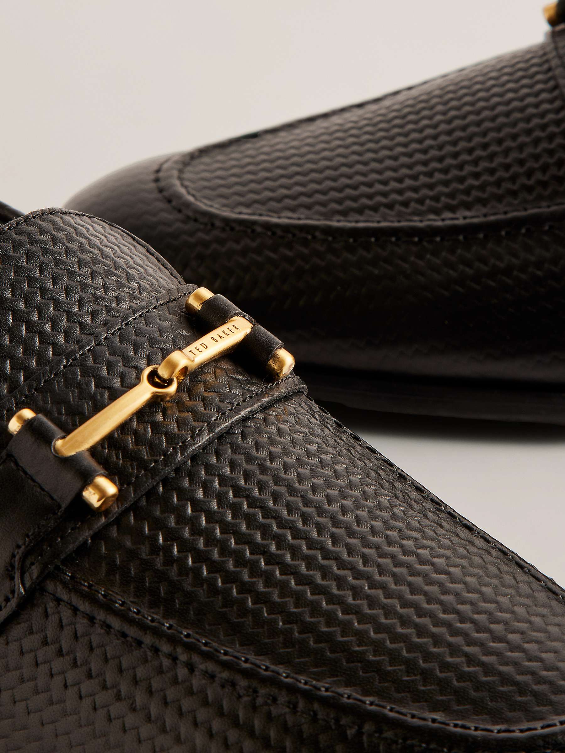 Buy Ted Baker Romules Snaffle Embossed Leather Loafers, Black Online at johnlewis.com