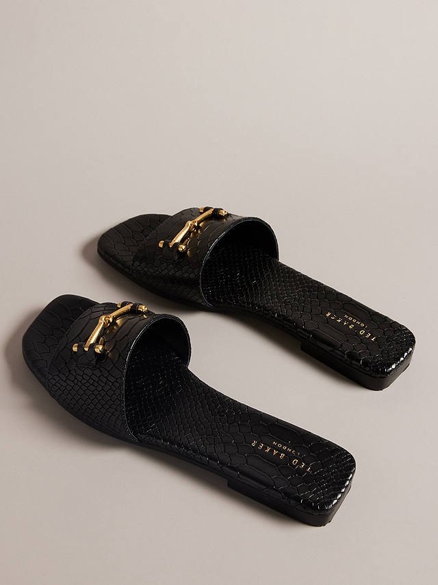 Ted Baker Ashinu Leather Snaffle Sandals, Black Black