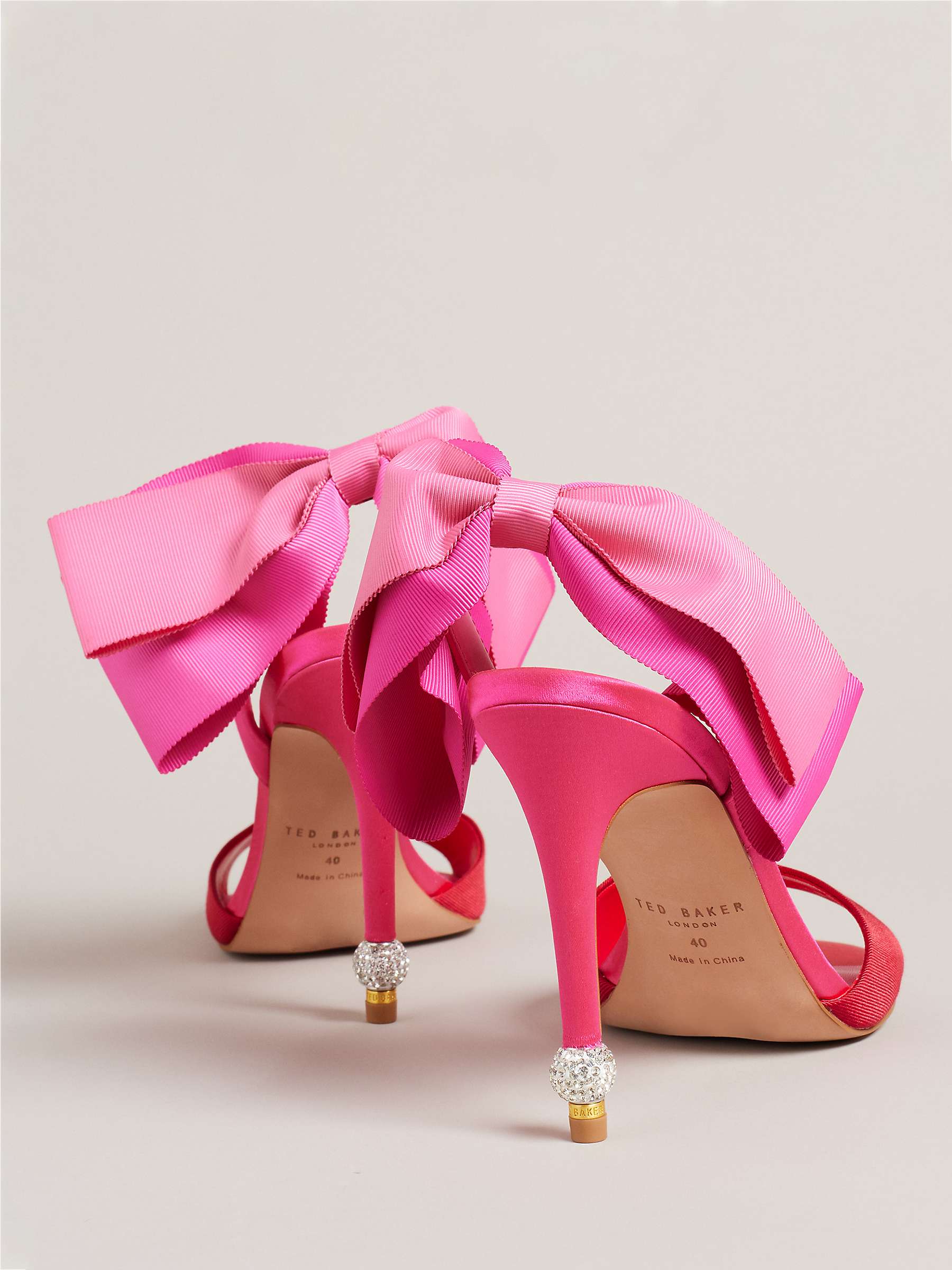 Buy Ted Baker Harinas Oversized Bow Back Sandals, Bright Pink Online at johnlewis.com