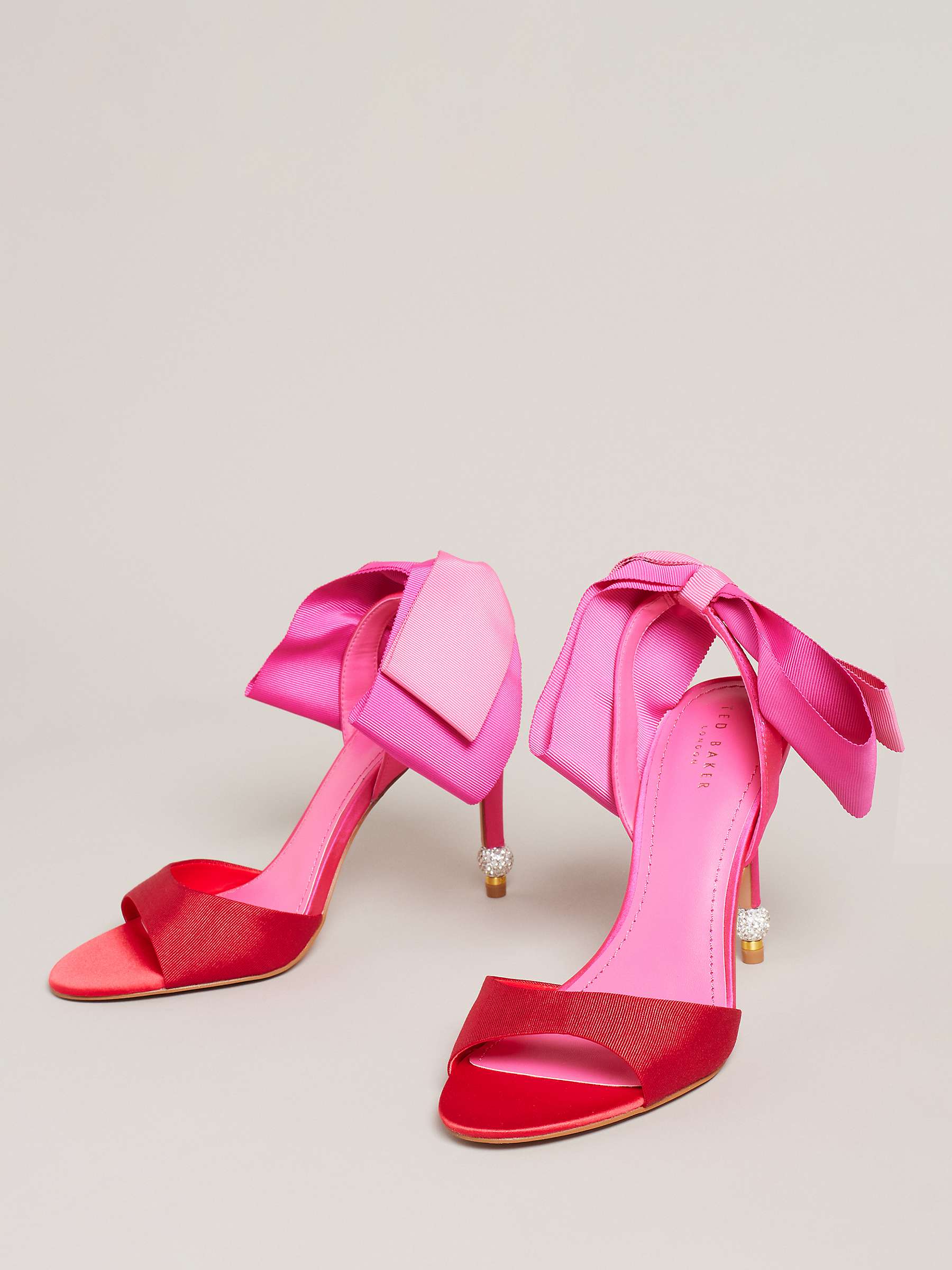Buy Ted Baker Harinas Oversized Bow Back Sandals, Bright Pink Online at johnlewis.com