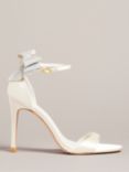 Ted Baker Hemary Satin Crystal Bow Back Sandals, Ivory, Natural Ivory