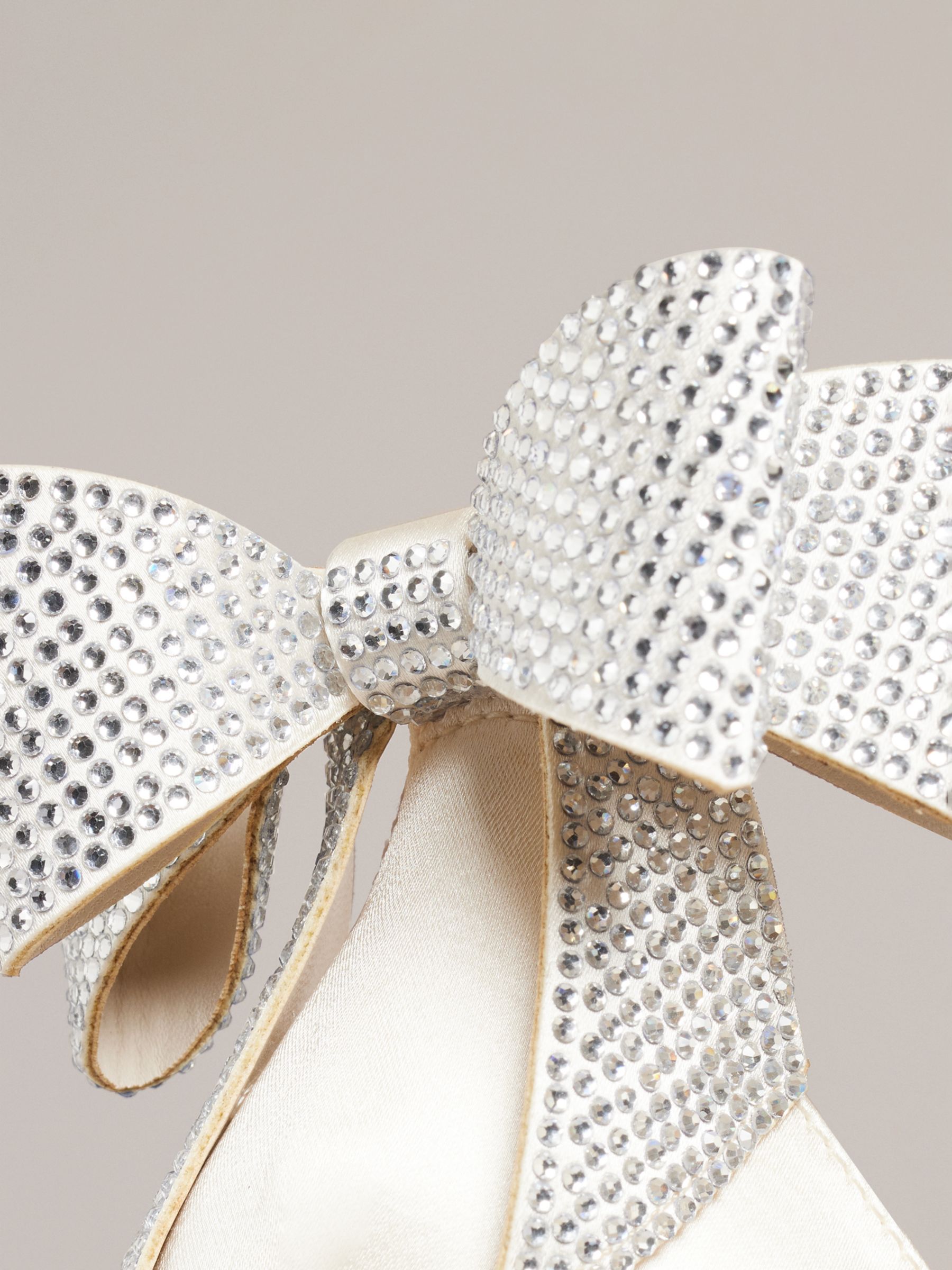 Buy Ted Baker Hemary Satin Crystal Bow Back Sandals, Ivory Online at johnlewis.com