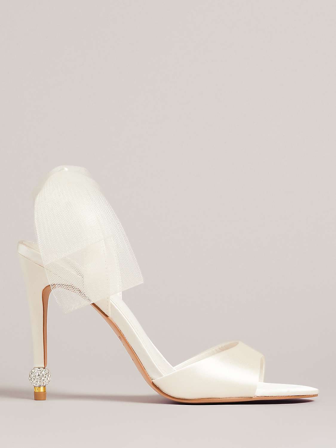 Buy Ted Baker Harinaa Satin Organza Bow Sandals, Ivory Online at johnlewis.com
