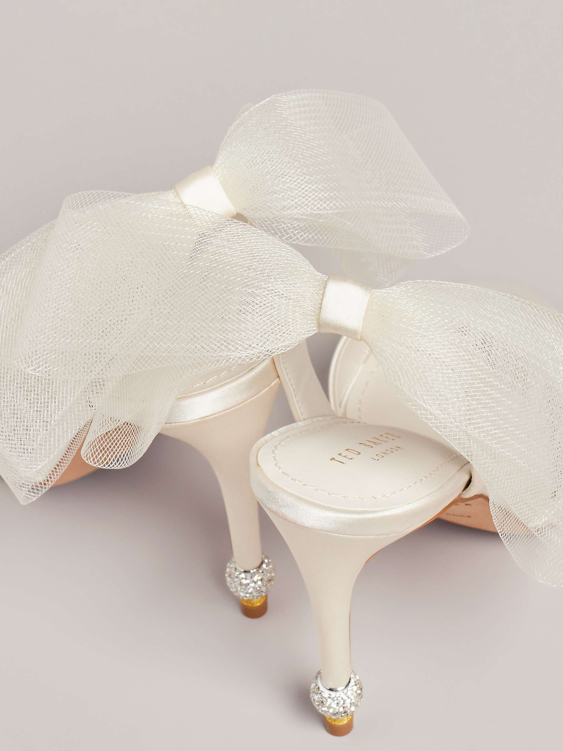 Buy Ted Baker Harinaa Satin Organza Bow Sandals, Ivory Online at johnlewis.com