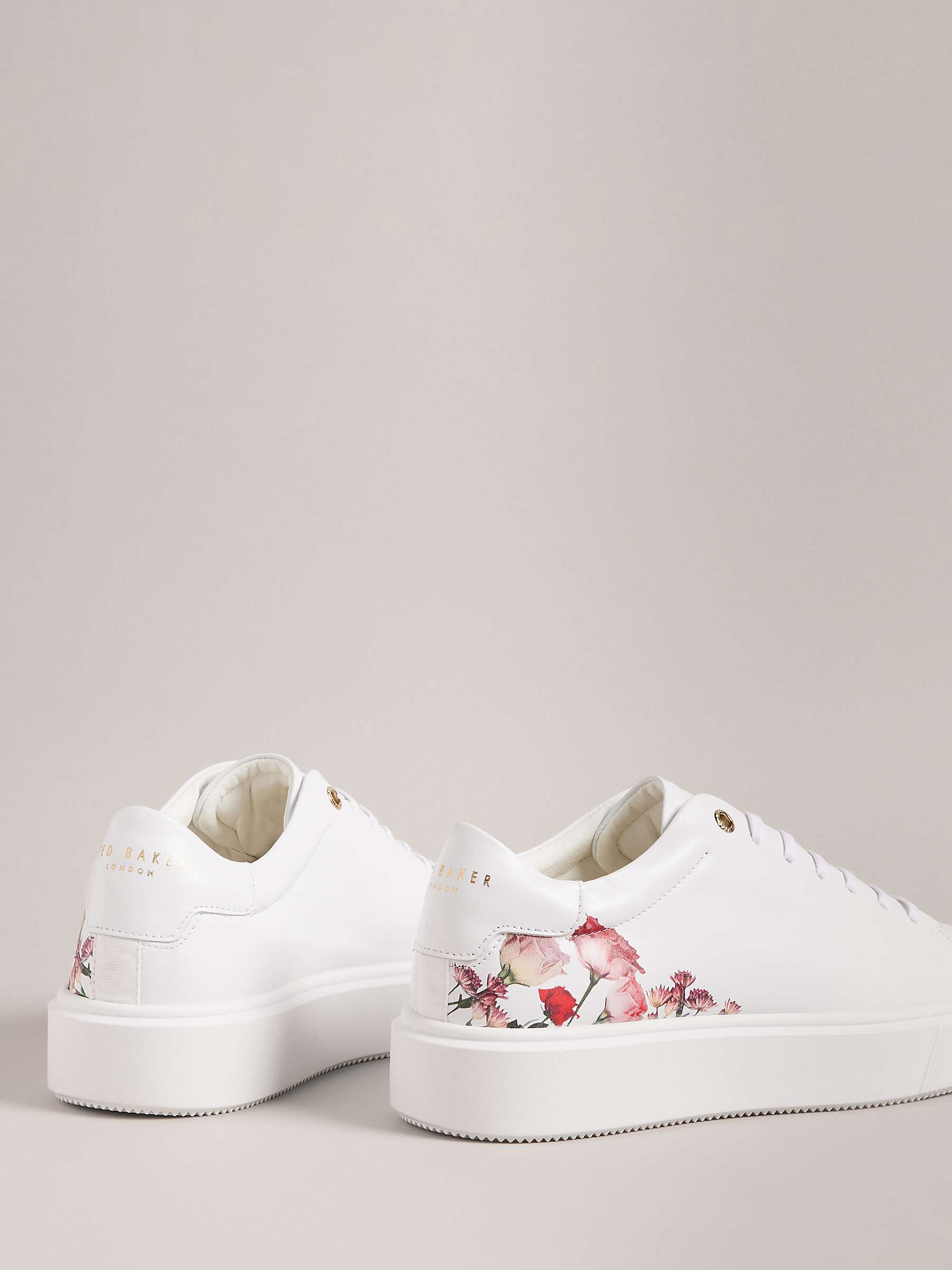 Buy Ted Baker Lorny Floral Printed Platform Trainers, White/Multi Online at johnlewis.com