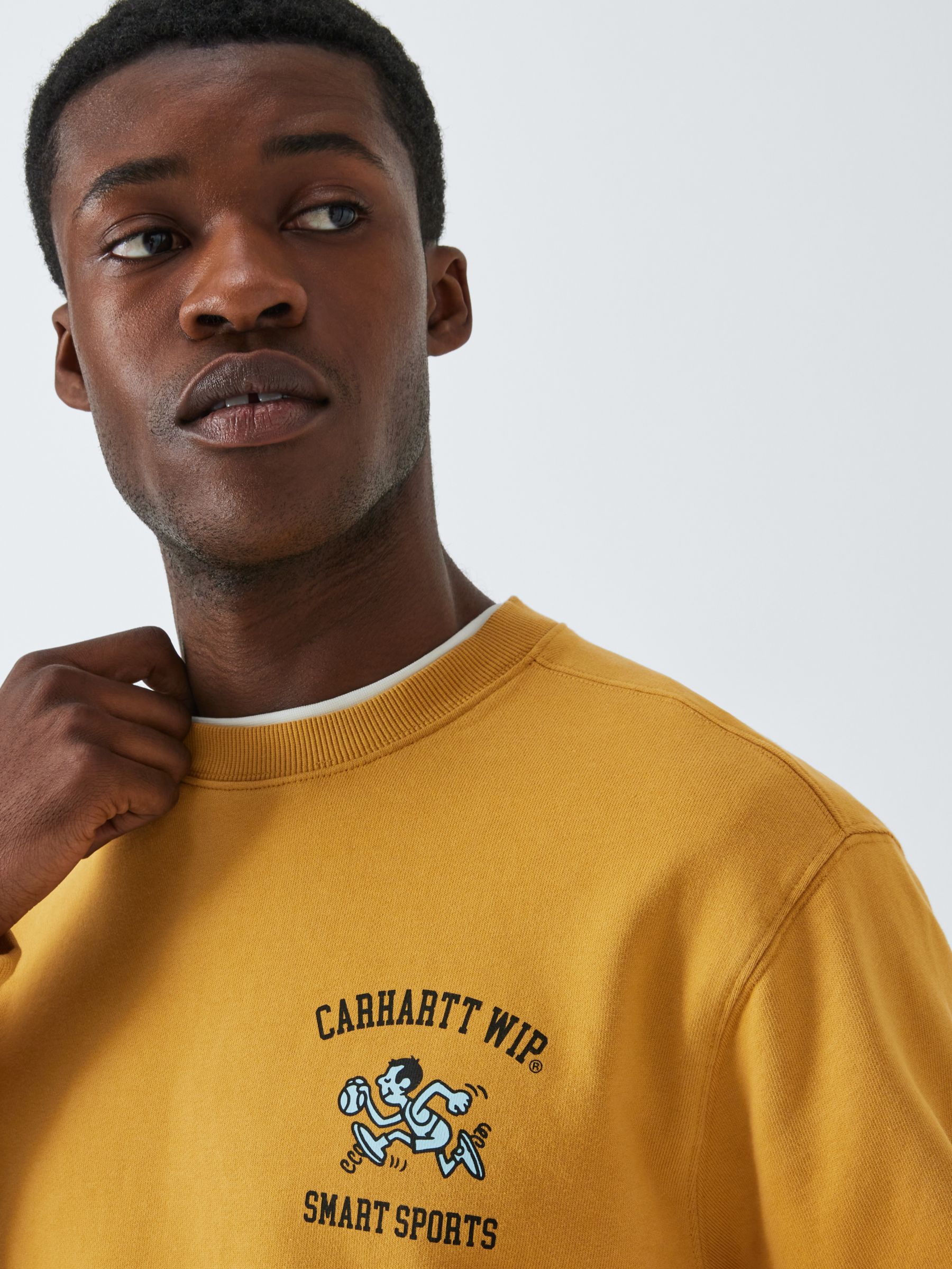 Buy Carhartt WIP Loose Fit Smart Sports Jumper, Yellow Online at johnlewis.com