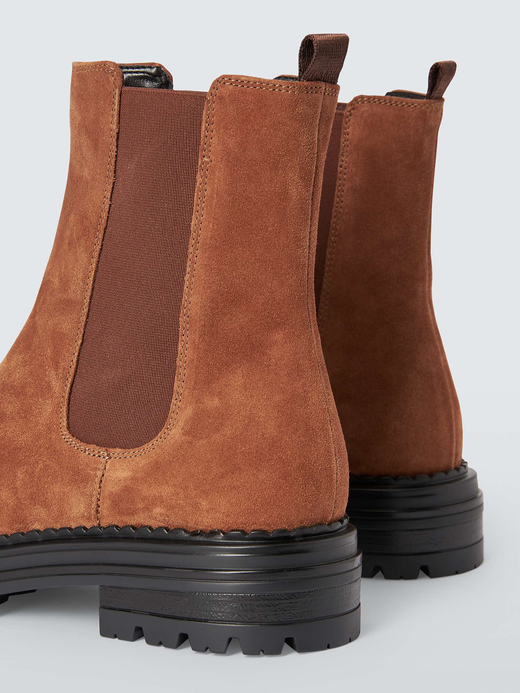 Buy John Lewis Poppie Suede Cleated Sole High Cut Chelsea Boots, Tan Online at johnlewis.com