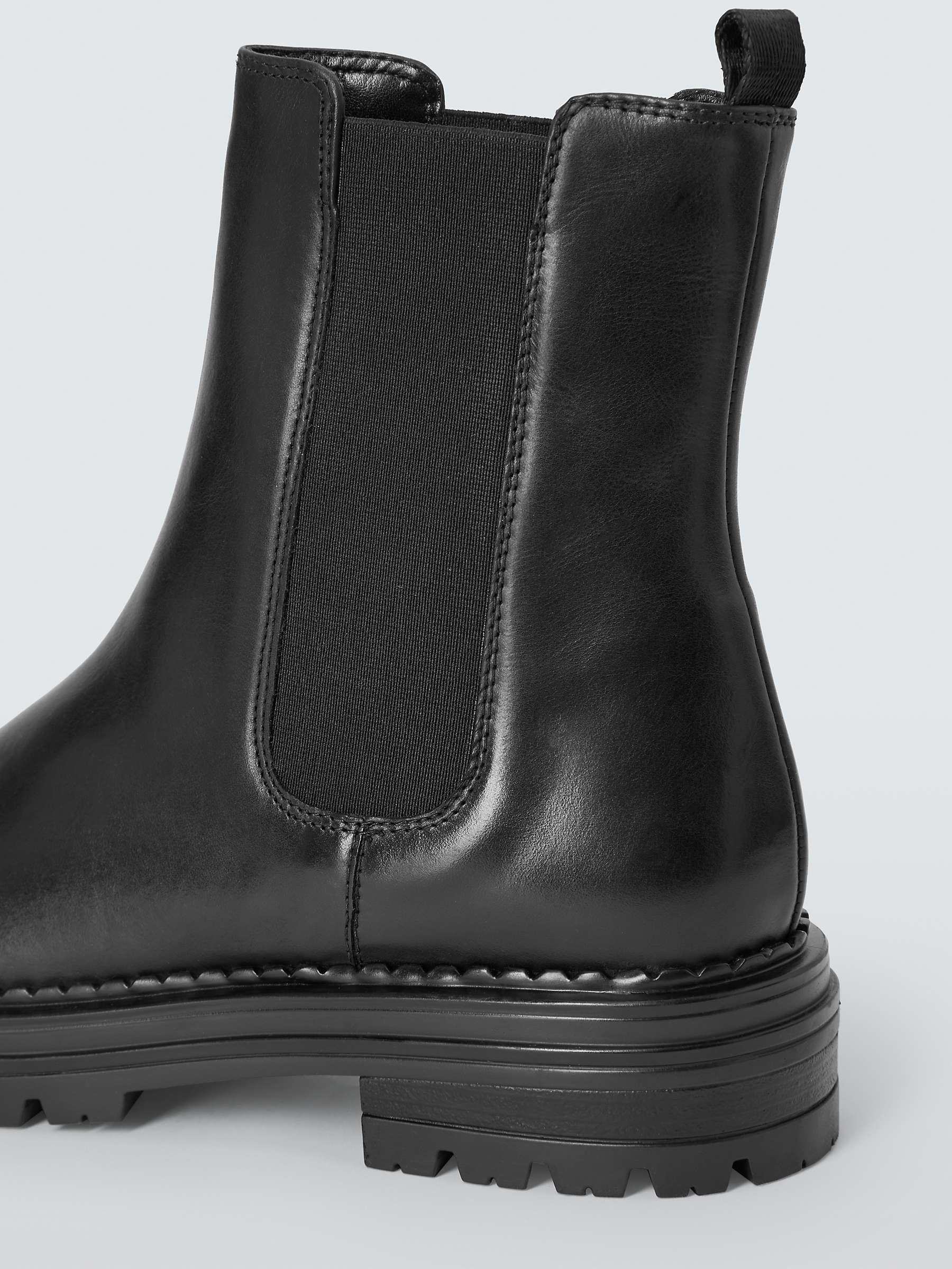 Buy John Lewis Poppie Leather Cleated Sole High Cut Chelsea Boots, Black Online at johnlewis.com