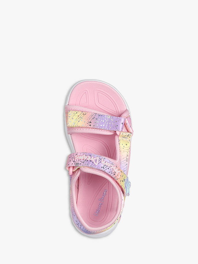 Skechers Kids' S-Lights Unicorn Dreams Majestic Bliss Light Up Sandals, Pink/Multi