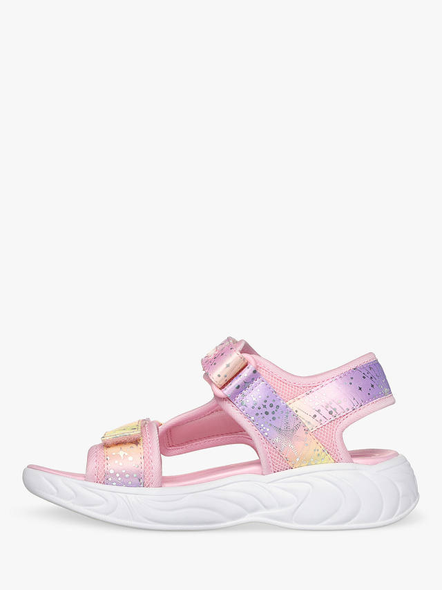 Skechers Kids' S-Lights Unicorn Dreams Majestic Bliss Light Up Sandals, Pink/Multi