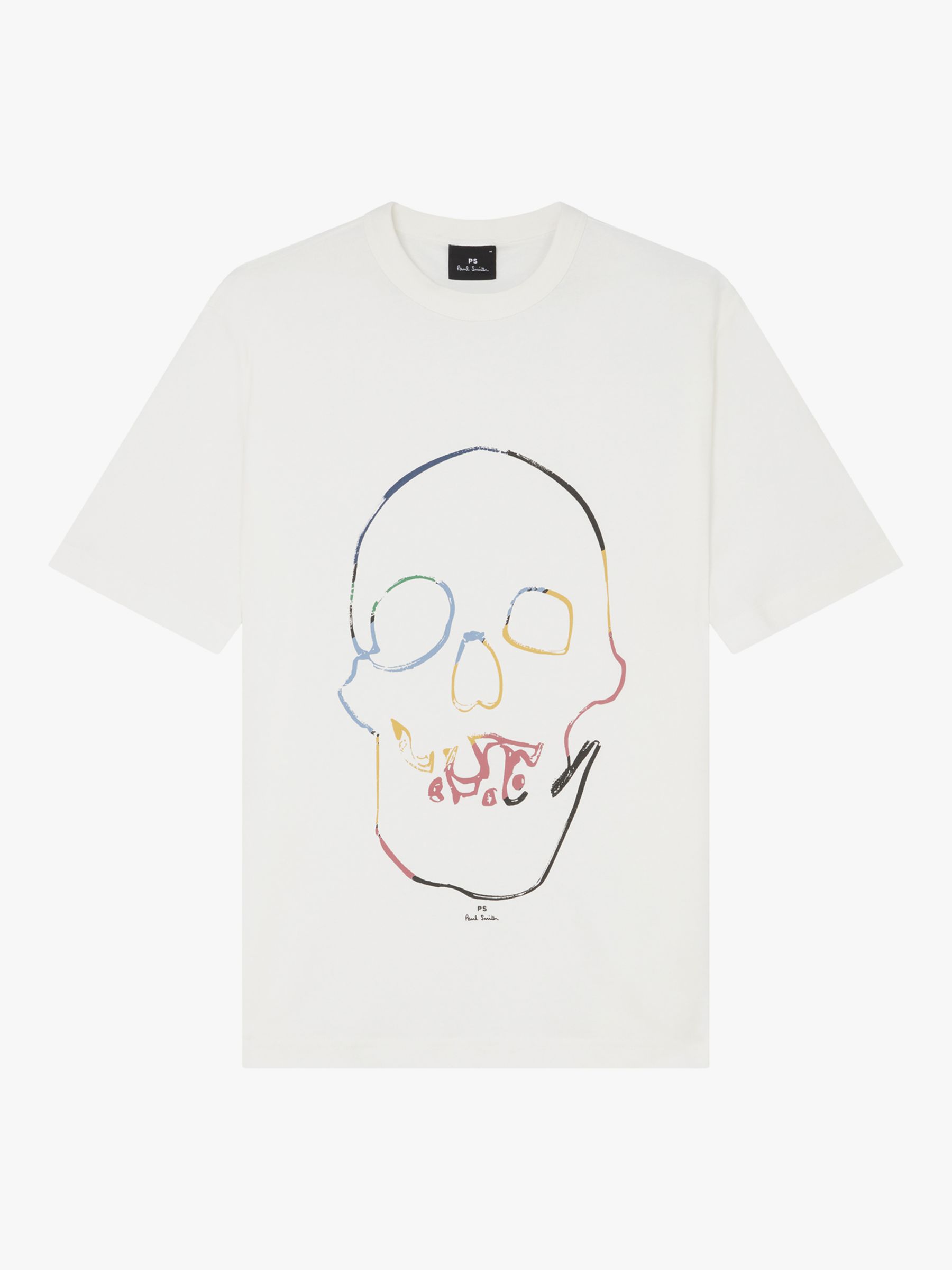 Paul Smith Skull Organic Cotton Short Sleeve T-Shirt, White, XL