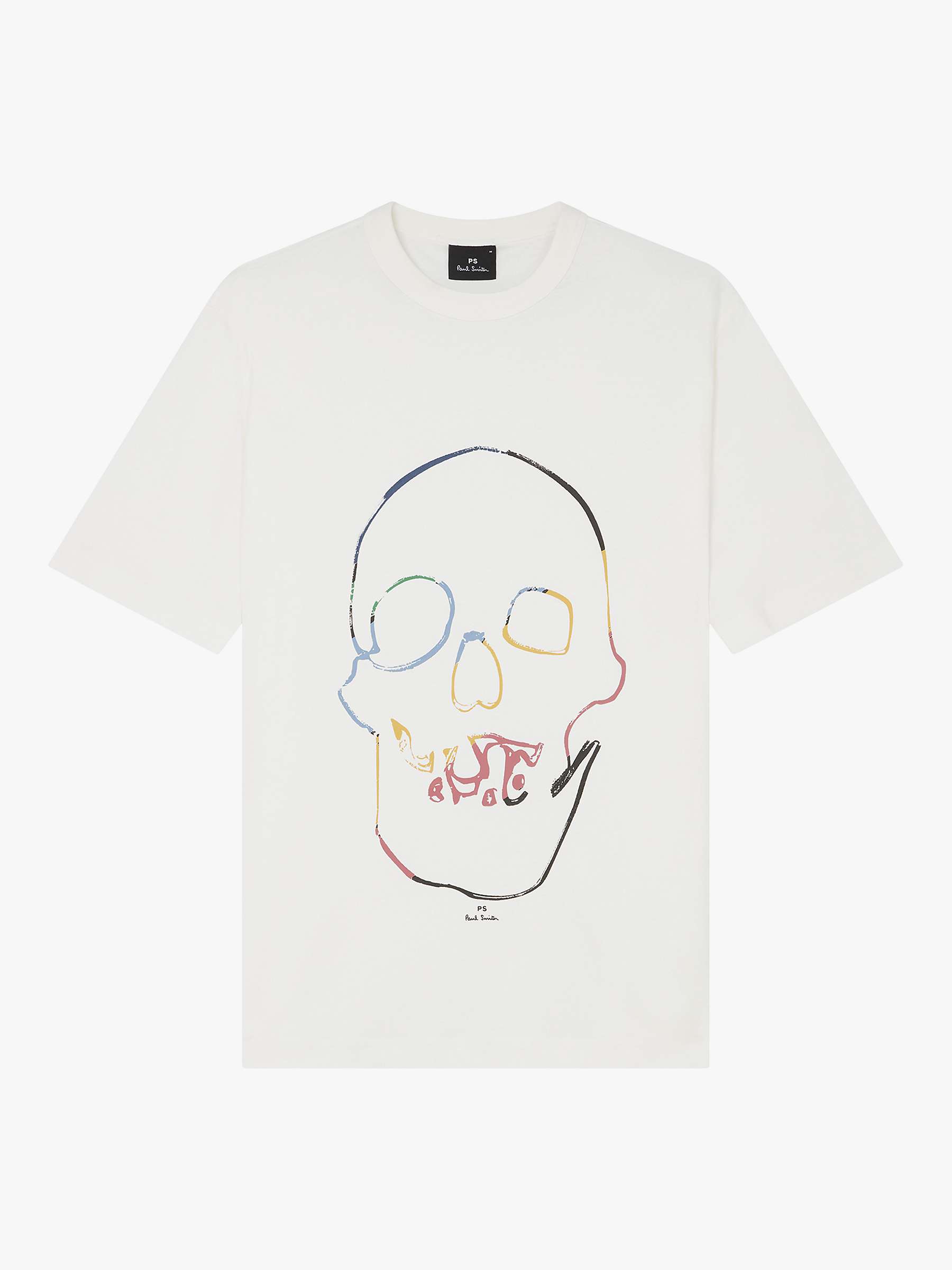 Buy Paul Smith Skull Organic Cotton Short Sleeve T-Shirt, White Online at johnlewis.com