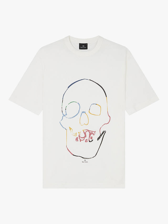 Paul Smith Skull Organic Cotton Short Sleeve T-Shirt, White
