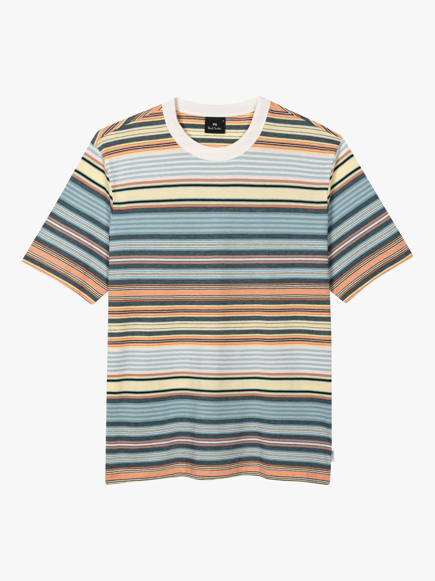 Paul Smith Stripe Short Sleeve T-Shirt, Orange/Multi, XL
