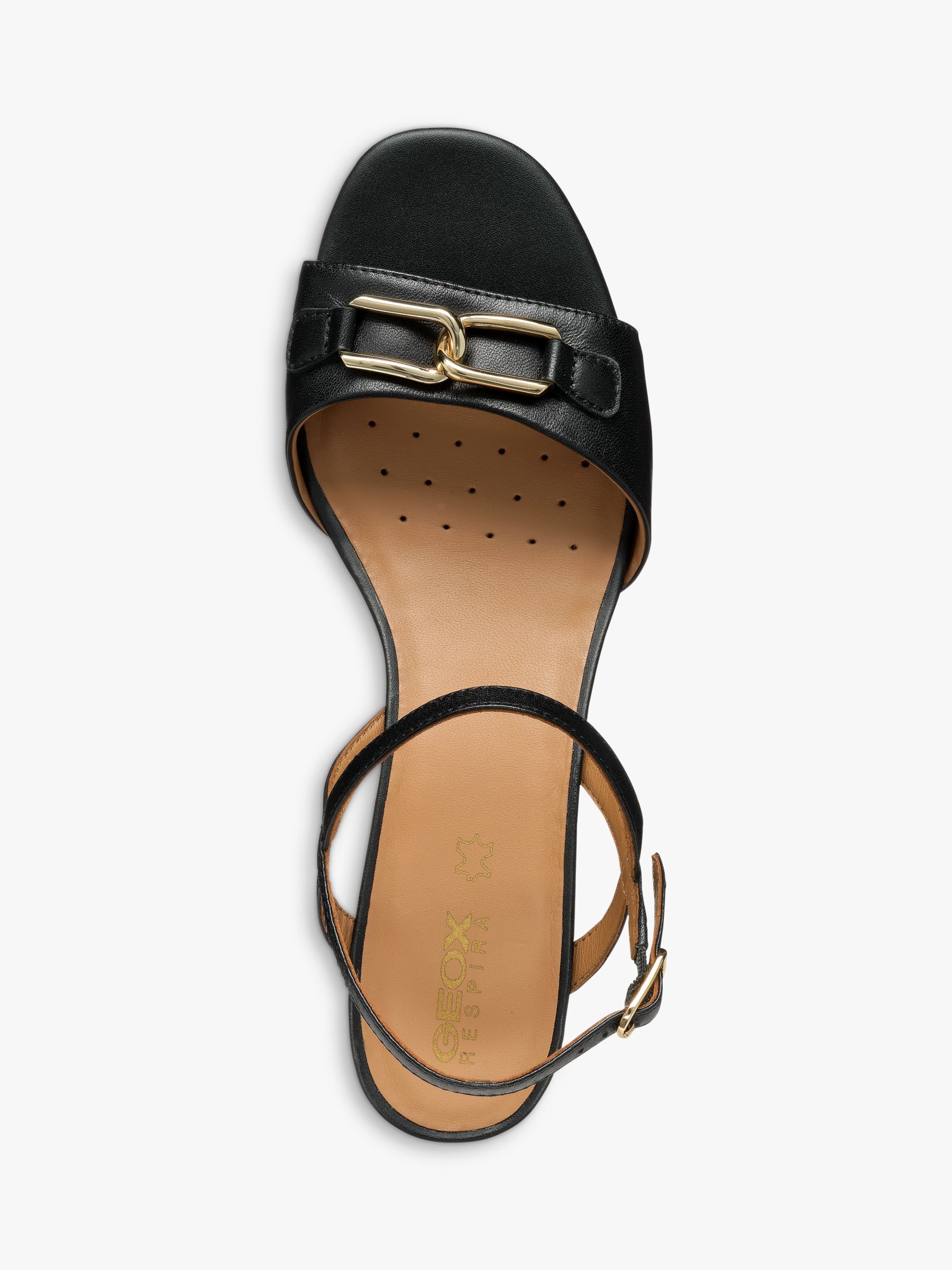 Geox New Eraklia Leather Sandals, Black, EU39.5