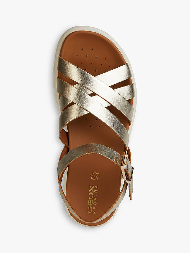 Geox Xand 2S Lightweight Breathable Leather Sandals, Gold