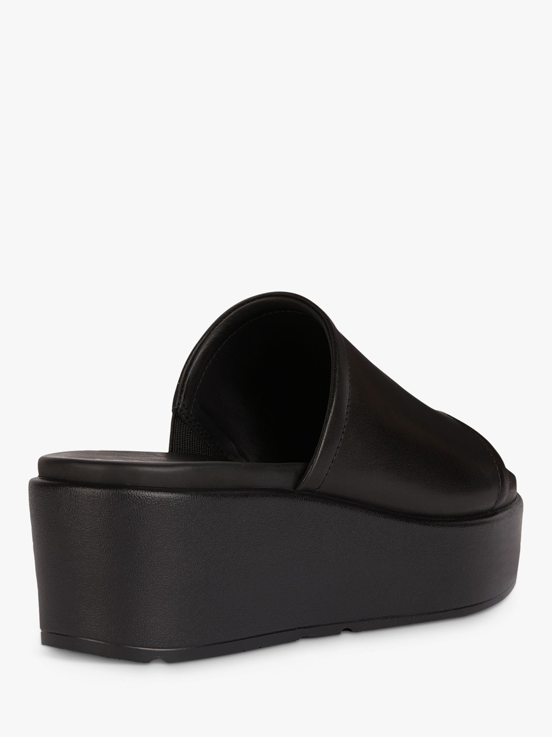 Geox Xand 2.2S Leather Platform Wedge Sandals, Black, EU36