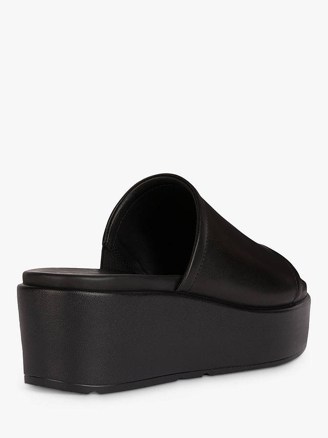 Geox Xand 2.2S Leather Platform Wedge Sandals, Black