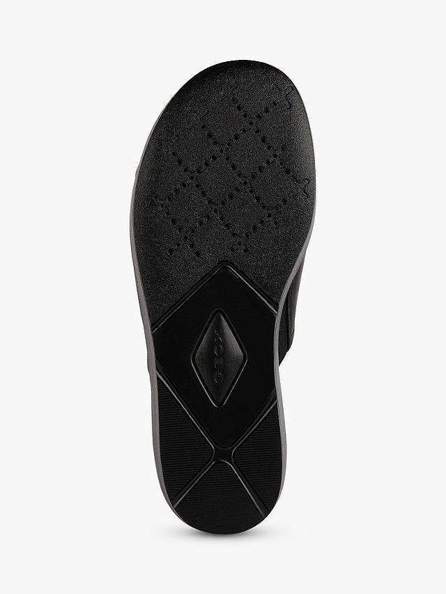 Geox Xand 2.2S Leather Platform Wedge Sandals, Black