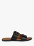 Geox Naileen Leather Flat Sandals, Black, Black