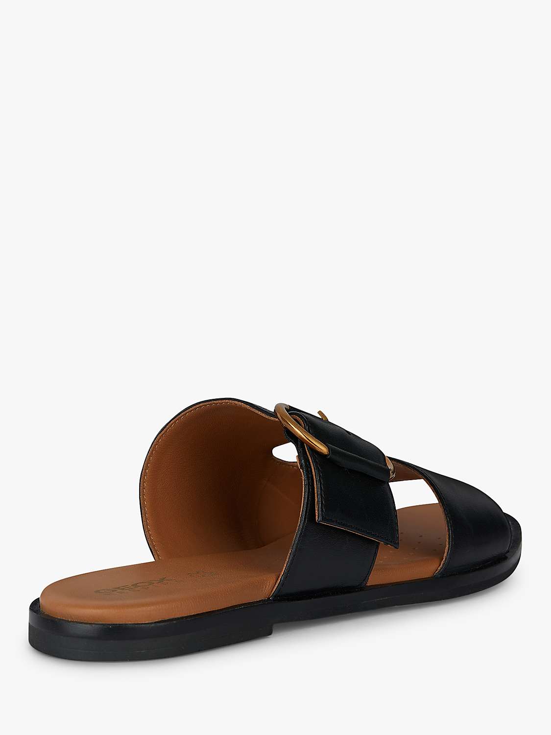 Buy Geox Naileen Leather Flat Sandals, Black Online at johnlewis.com