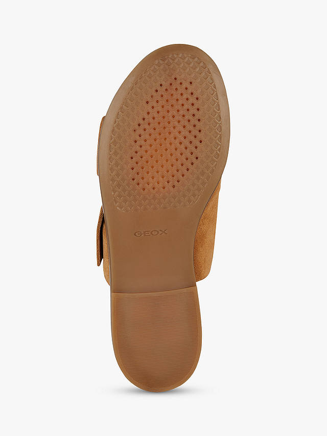 Geox Naileen Suede Flat Sandals, Cognac