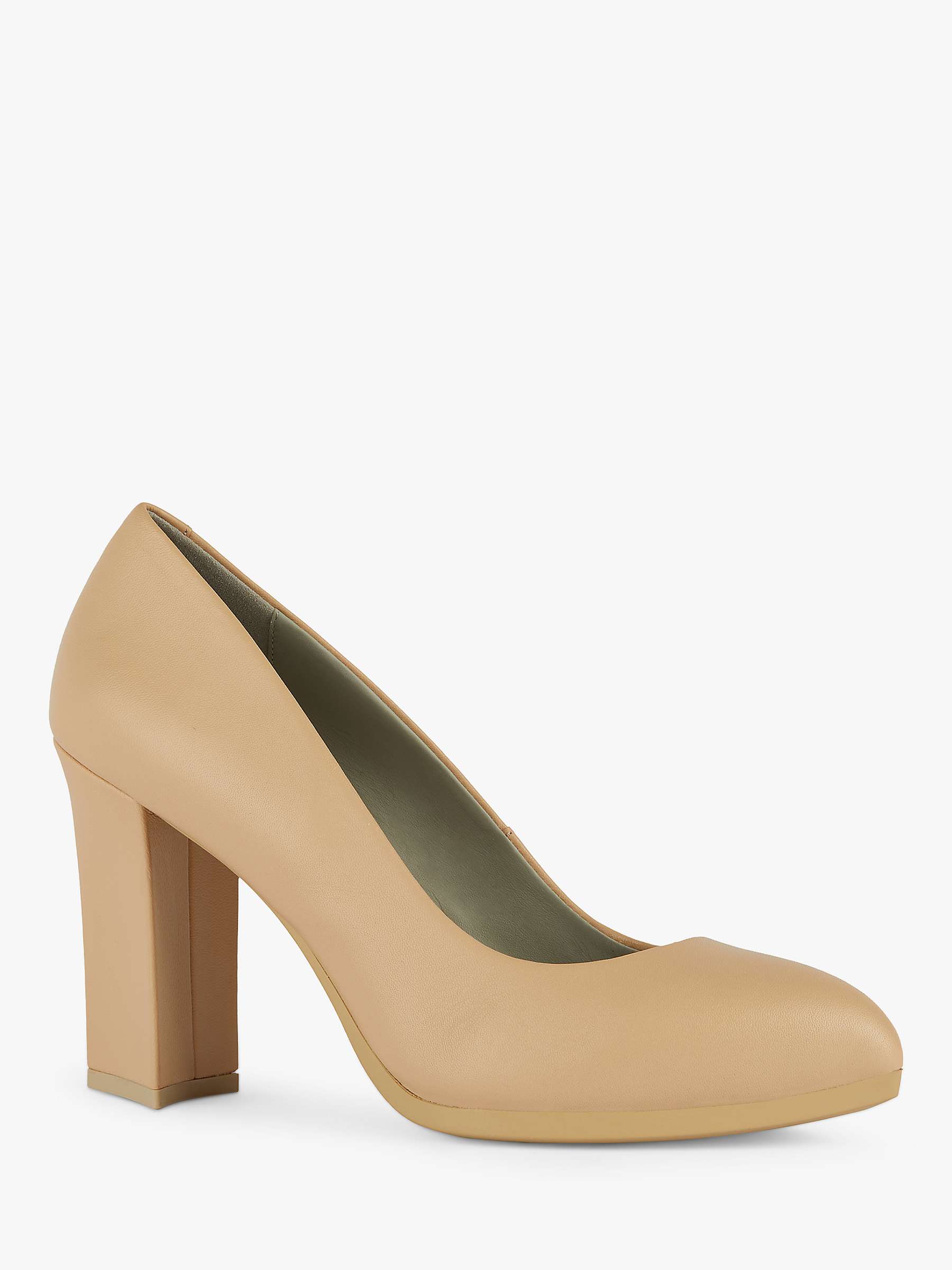 Buy Geox Walk Pleasure 90.1 Leather Triangle Heel Court Shoes, Nude Online at johnlewis.com