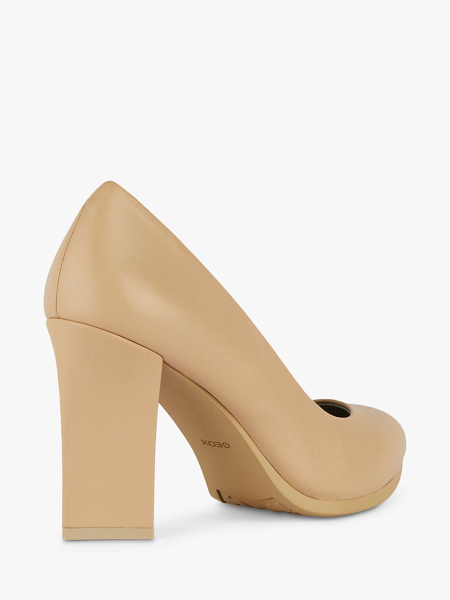 Buy Geox Walk Pleasure 90.1 Leather Triangle Heel Court Shoes, Nude Online at johnlewis.com