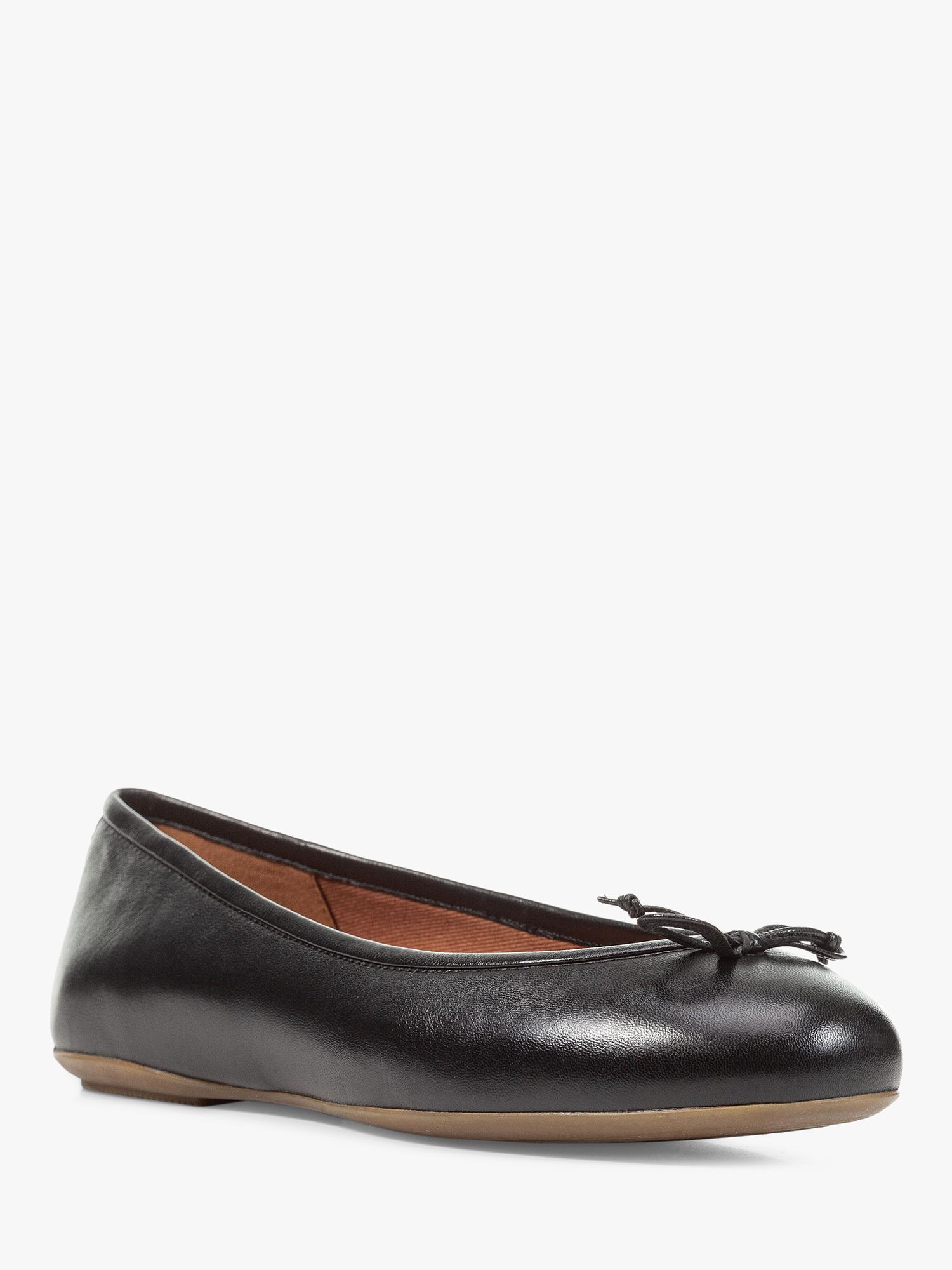 Buy Geox Palmaria Leather Ballerina Shoes, Black Online at johnlewis.com