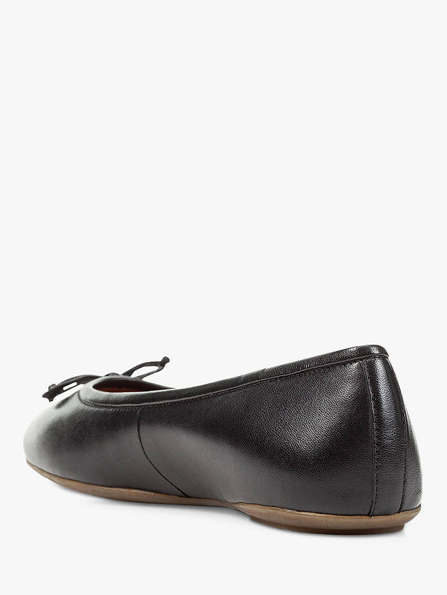 Geox Palmaria Leather Ballerina Shoes, Black