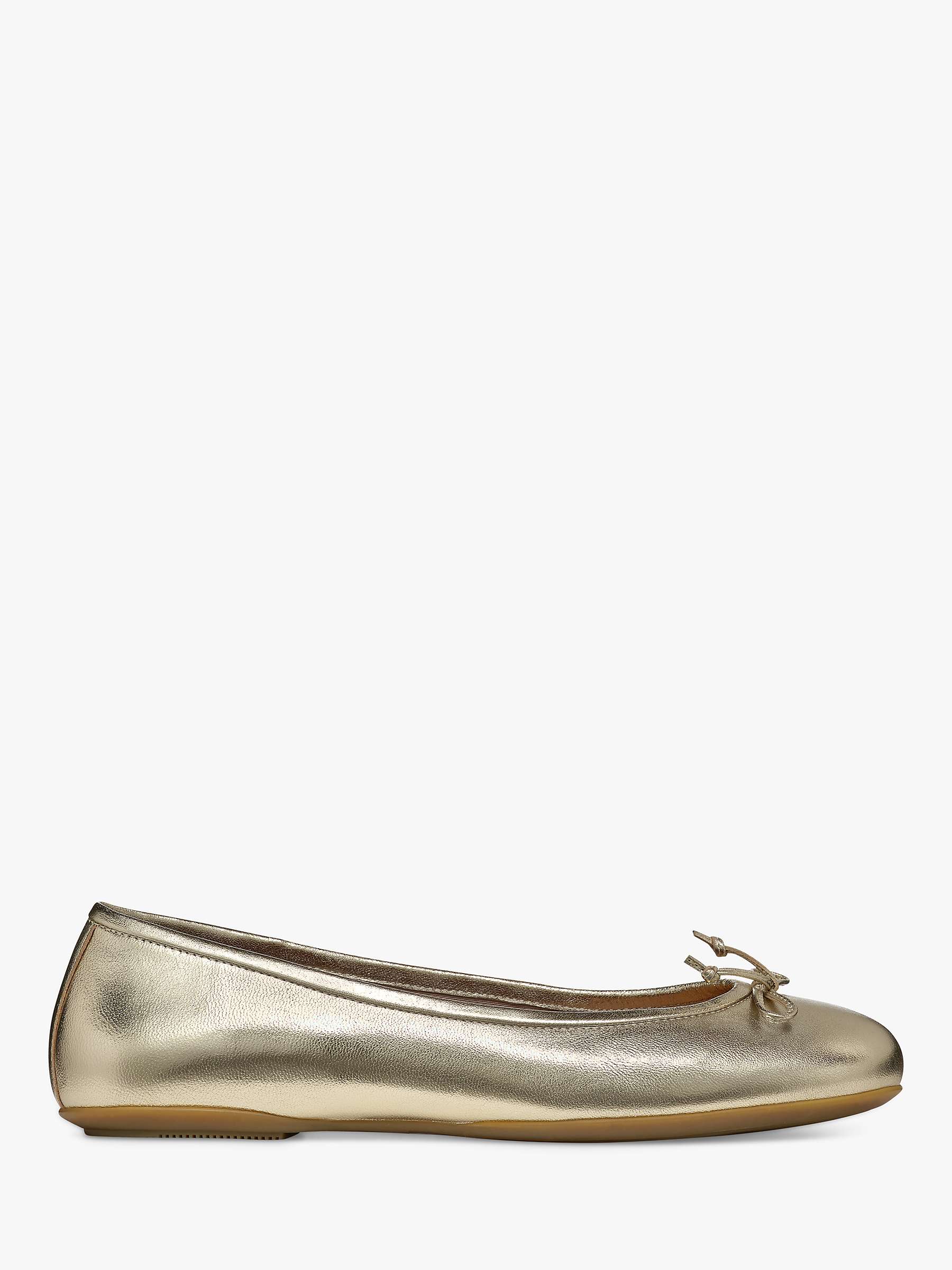 Buy Geox Palmaria Leather Ballerina Shoes, Gold Online at johnlewis.com