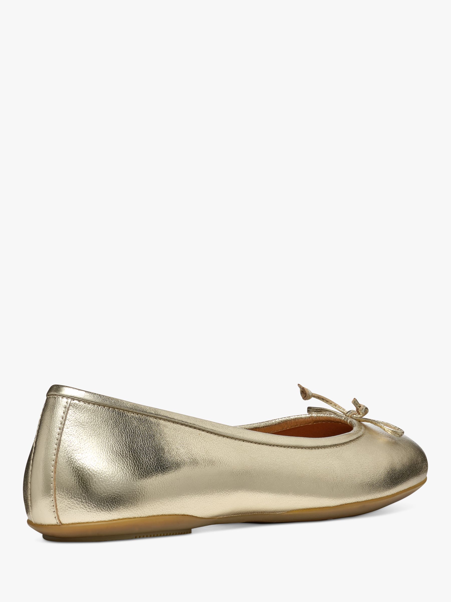 Geox Palmaria Leather Ballerina Shoes, Gold at John Lewis & Partners