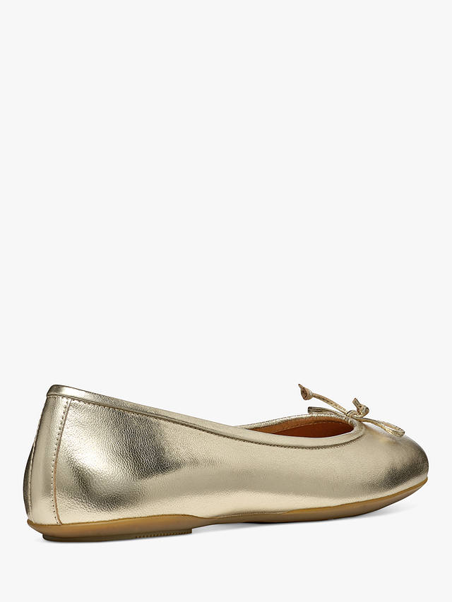 Geox Palmaria Leather Ballerina Shoes, Gold