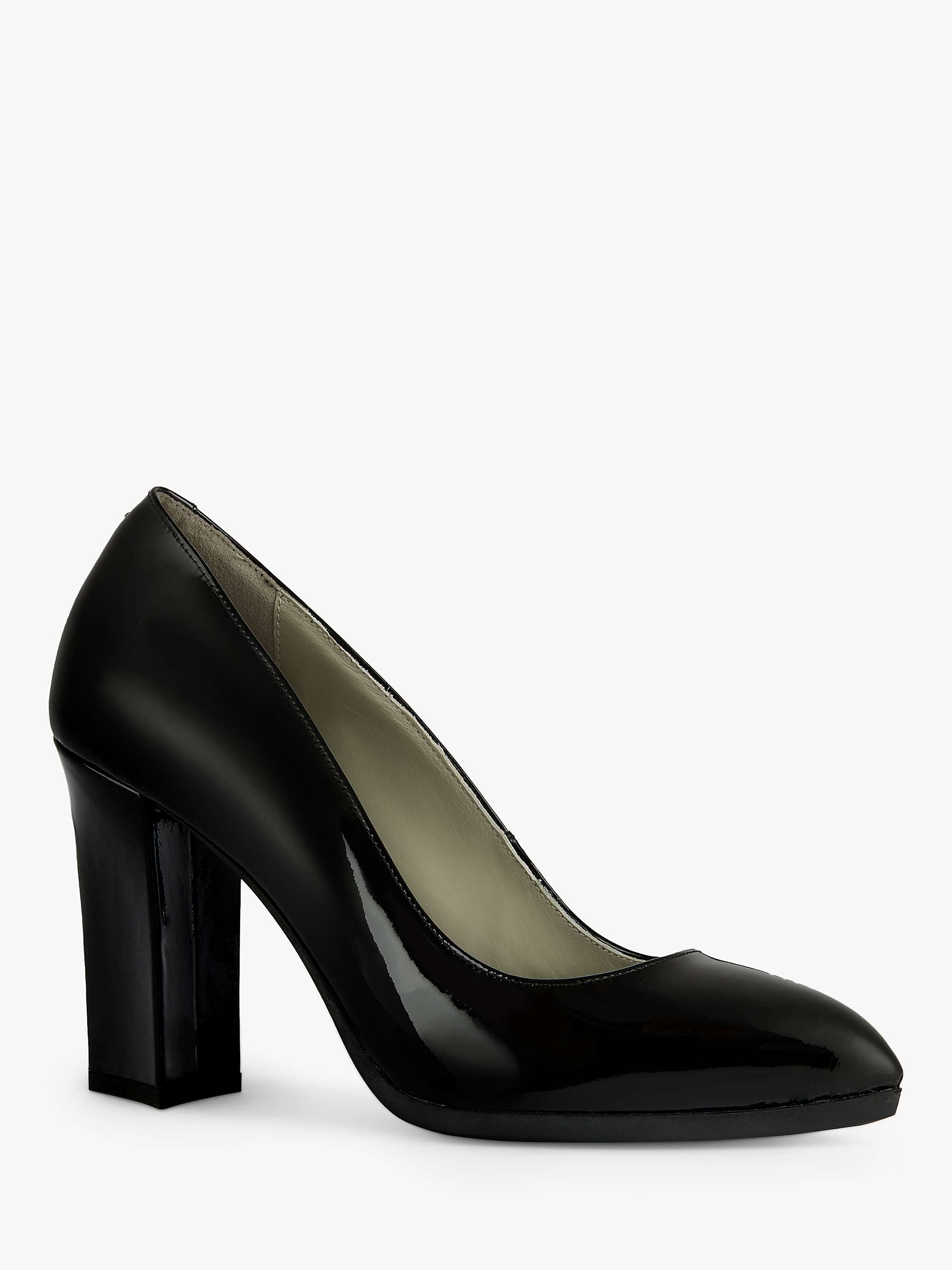 Buy Geox Walk Pleasure 90.1 Patent Leather Triangle Heel Court Shoes, Black Online at johnlewis.com