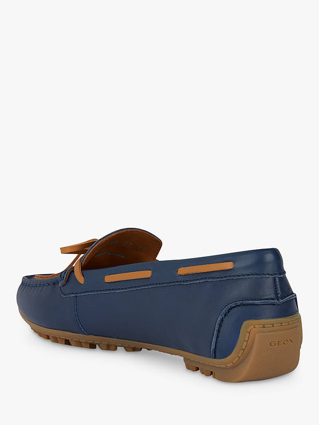 Geox Kosmopolis + Grip Lightweight Leather Loafers, Navy/Camel          