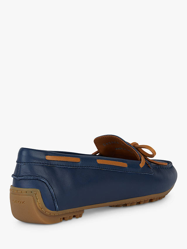 Geox Kosmopolis + Grip Lightweight Leather Loafers, Navy/Camel          
