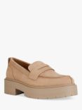 Geox Spherica EC7 Block Heel Suede Loafers, Neutral