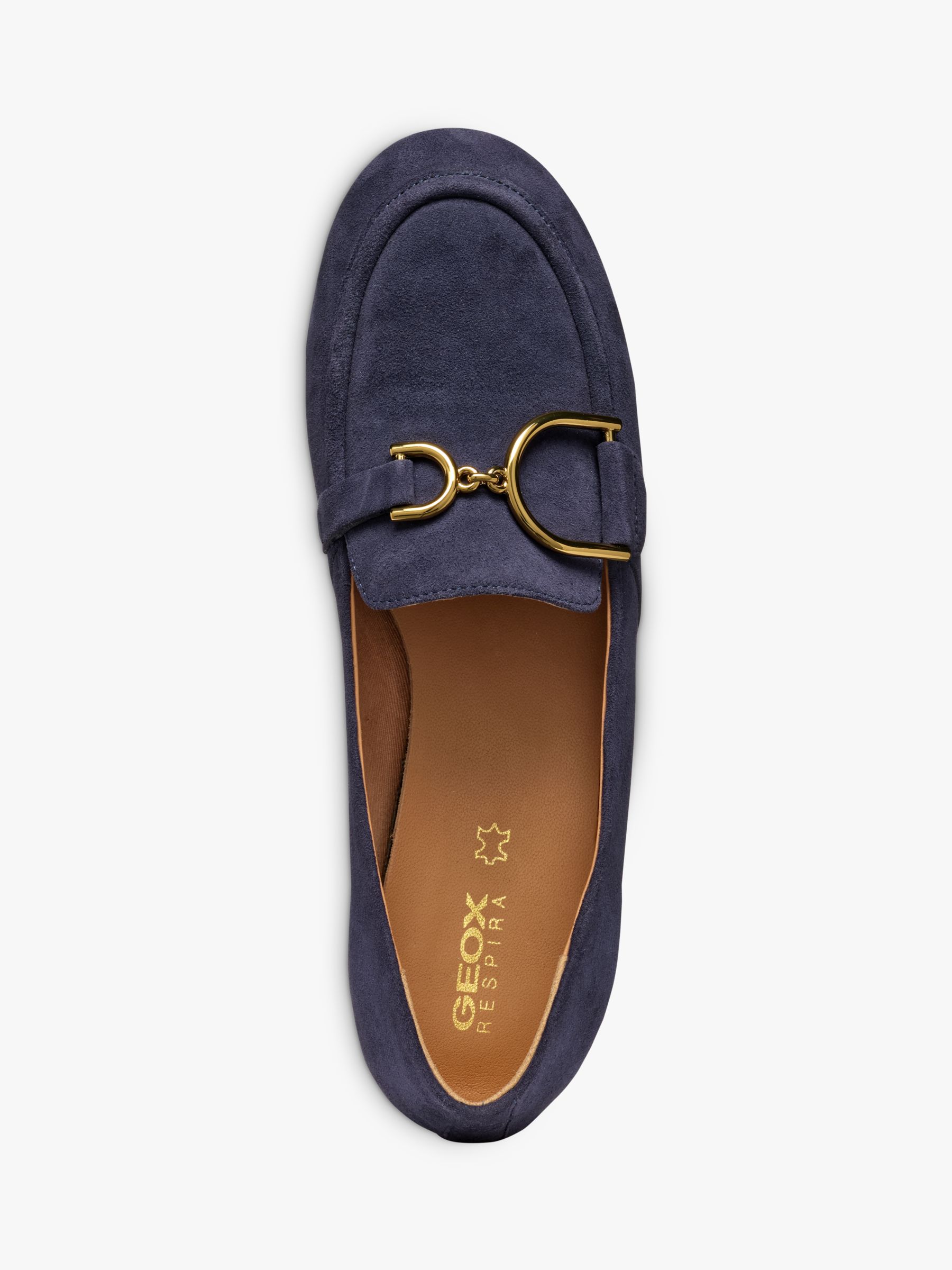 Geox Palmaria Suede Loafers, Navy at John Lewis & Partners