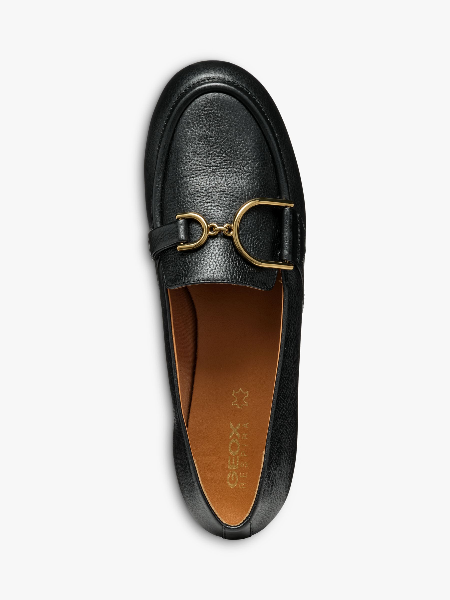Geox Palmaria Leather City Loafers, Black at John Lewis & Partners