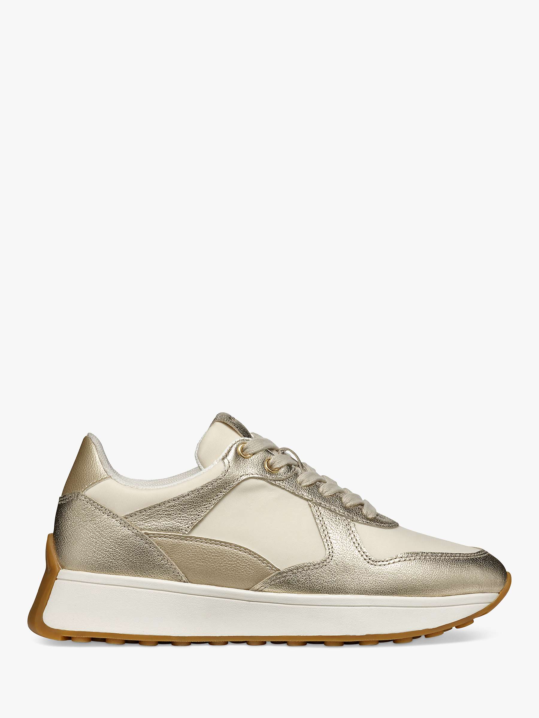 Buy Geox Amabel Retro Lace-Up Trainers, Gold/Light Taupe Online at johnlewis.com